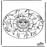 Mandala - Kolorowanki mandala kon