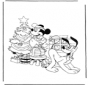 Pluto i Mickey z choinką
