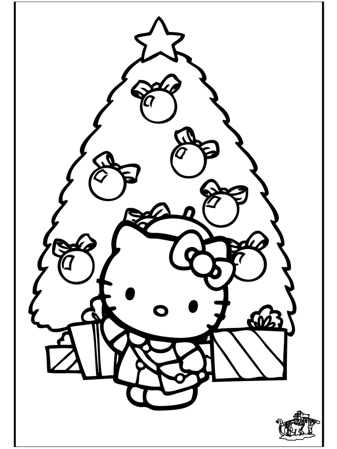 Boże Narodzenie Hello Kitty - Kolorowanki Bożonarodzeniowe