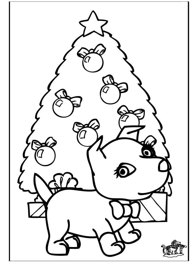 Boże Narodzenie - Pies 2 - Kolorowanki Bożonarodzeniowe
