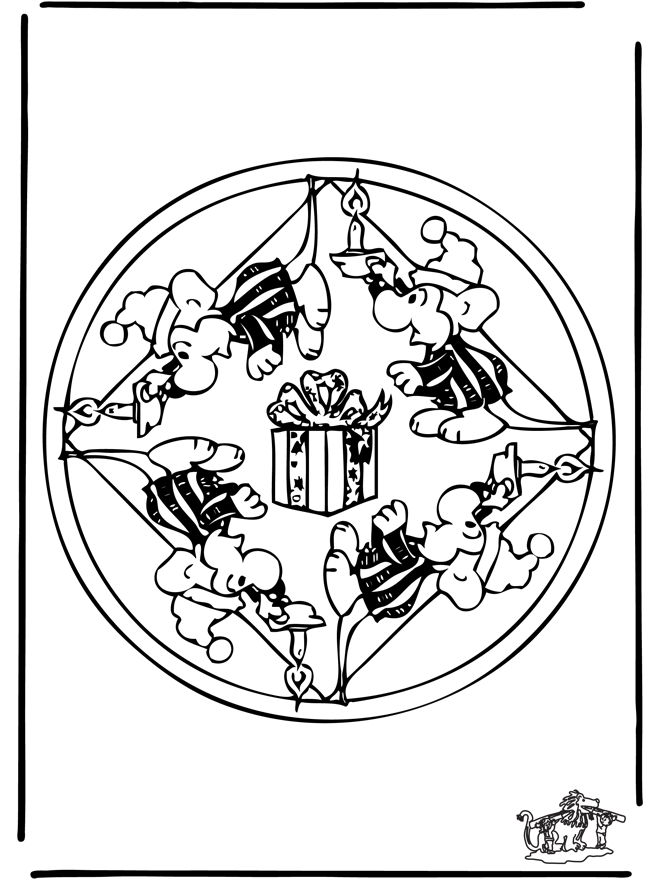 Bożonarodzeniowamandala 11 - Kolorowanki Bożonarodzeniowe
