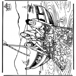 Kolorowanki Biblijne - Cudowny Połów 2