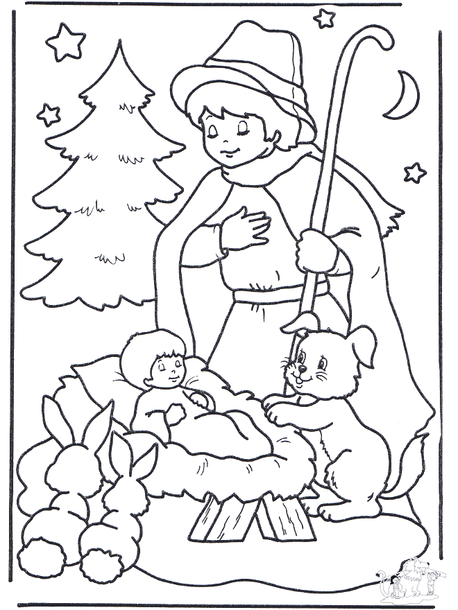 Dzieciątko w Żłobku - Kolorowanki Bożonarodzeniowe