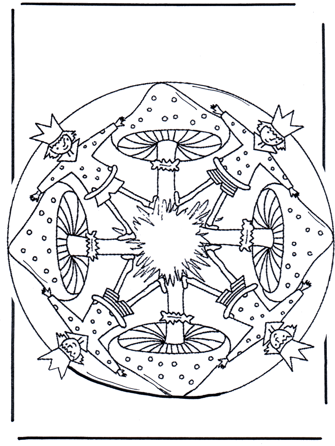 Grzyb mandala - Mandala dla dzieci