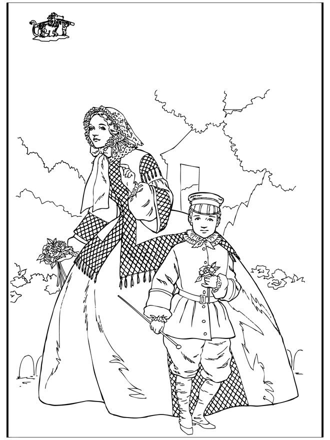 Kobieta i chłopiec - Średniowiecze