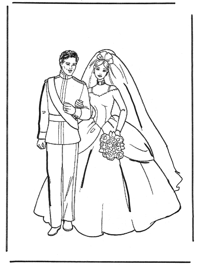 Kolorowanki branie slubu - Małżeństwo