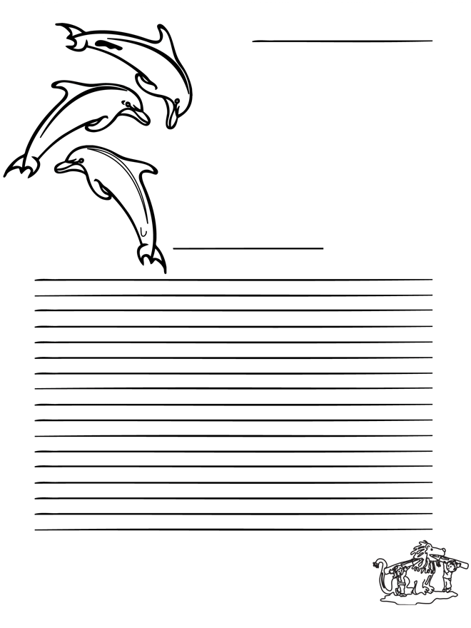 Kolorowanki delfiny - Papier Listowy