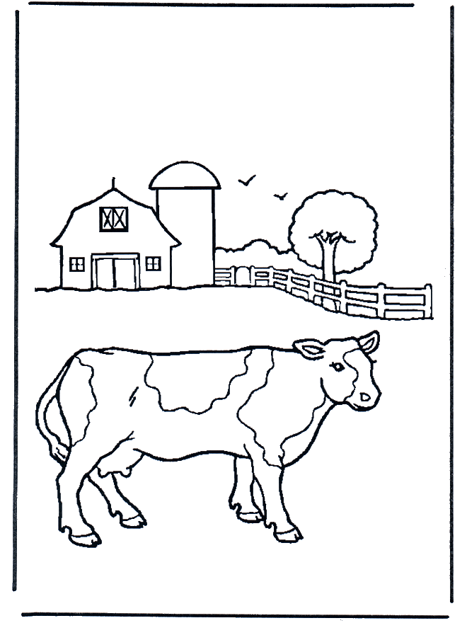 Kolorowanki krowa - Zwierzęta domowe i Gospodarstwo