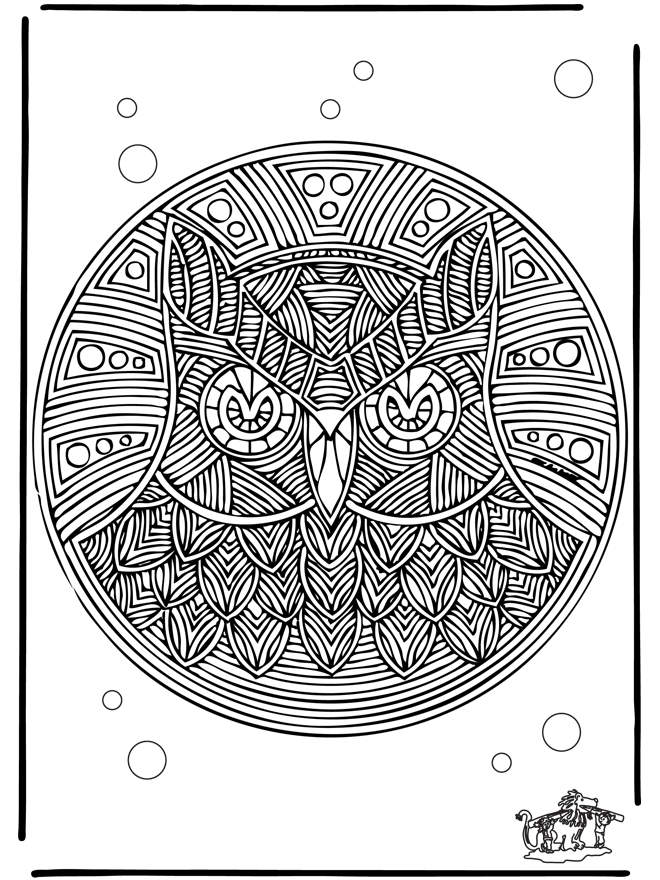 Kolorowanki mandala gratis - Mandala ze Zwierzętami