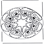 Mandala's - Kolorowanki mandala lwia