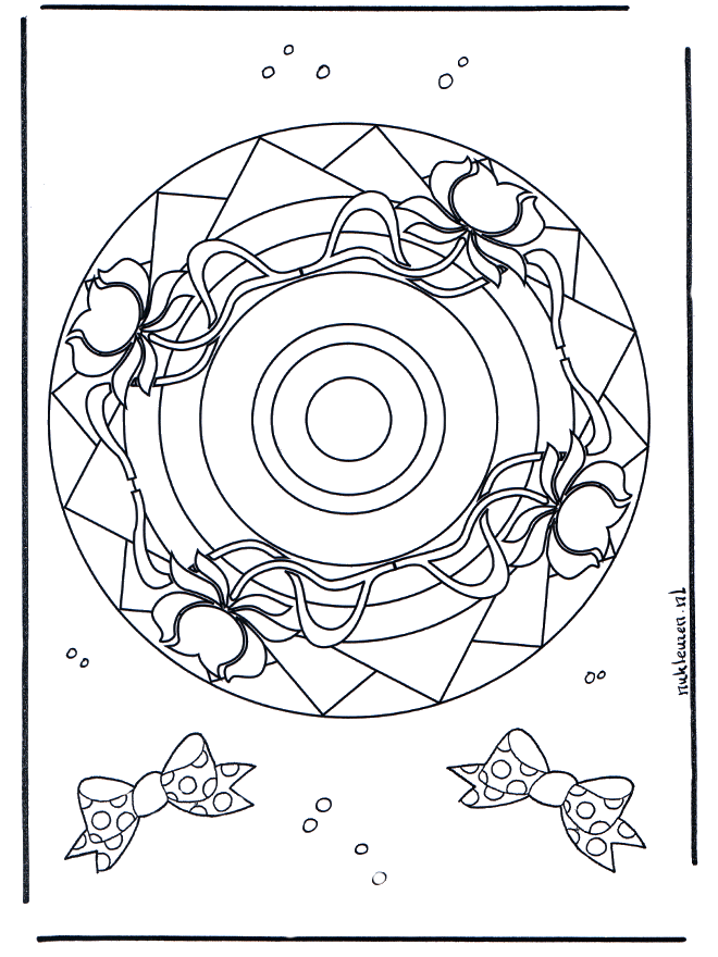 Kolorowanki mandala roz 1 - Kwieciste mandala