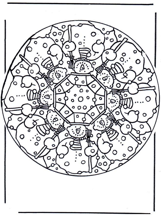 Kolorowanki mandala zimowa - Mandala dla dzieci