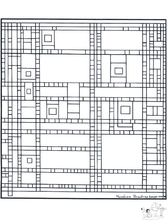 Malarz Mondriaan - Artystyczne Kolorowanki