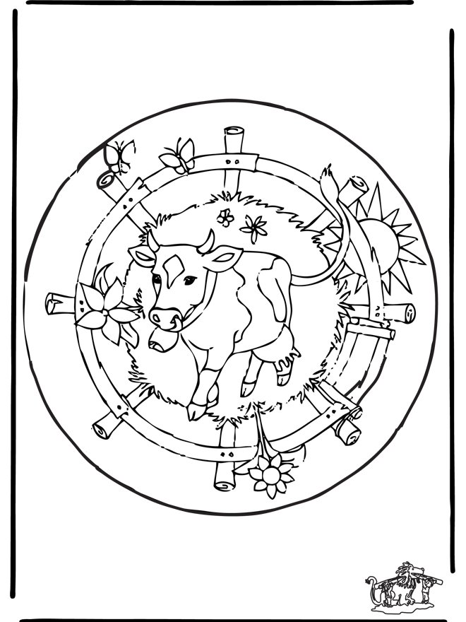 Mandala - Krowa - Mandala ze Zwierzętami