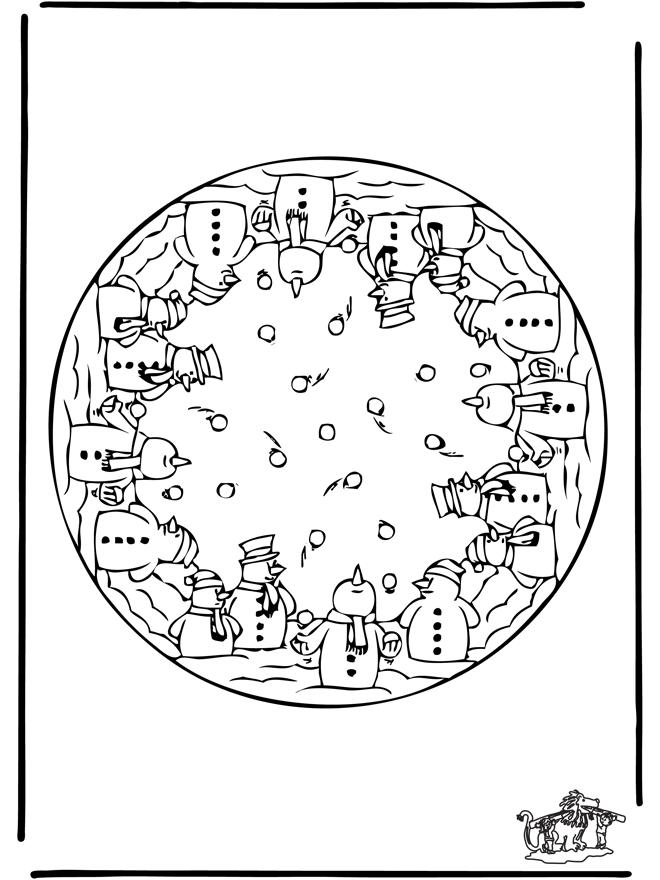 Mandala - Zimowa 2 - Kolorowanki Bożonarodzeniowe