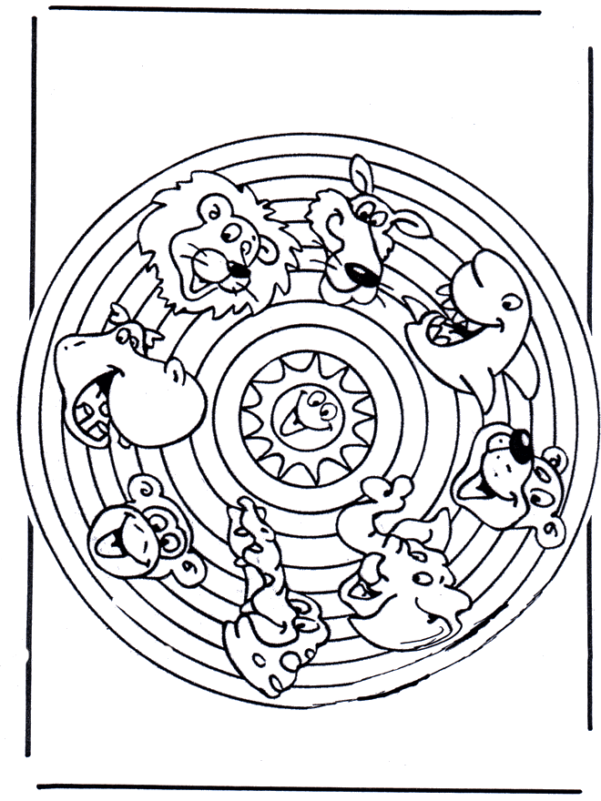 Mandala zwierząt 2 - Mandala ze Zwierzętami
