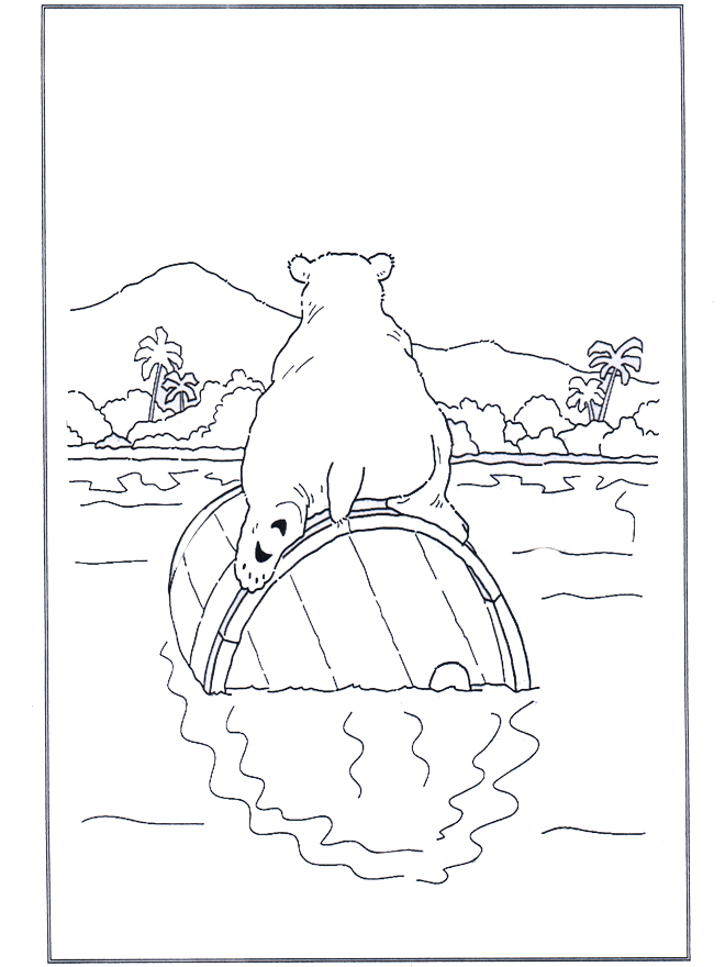 Niedźwiedź polarny na beczce - Ogród zoologiczny