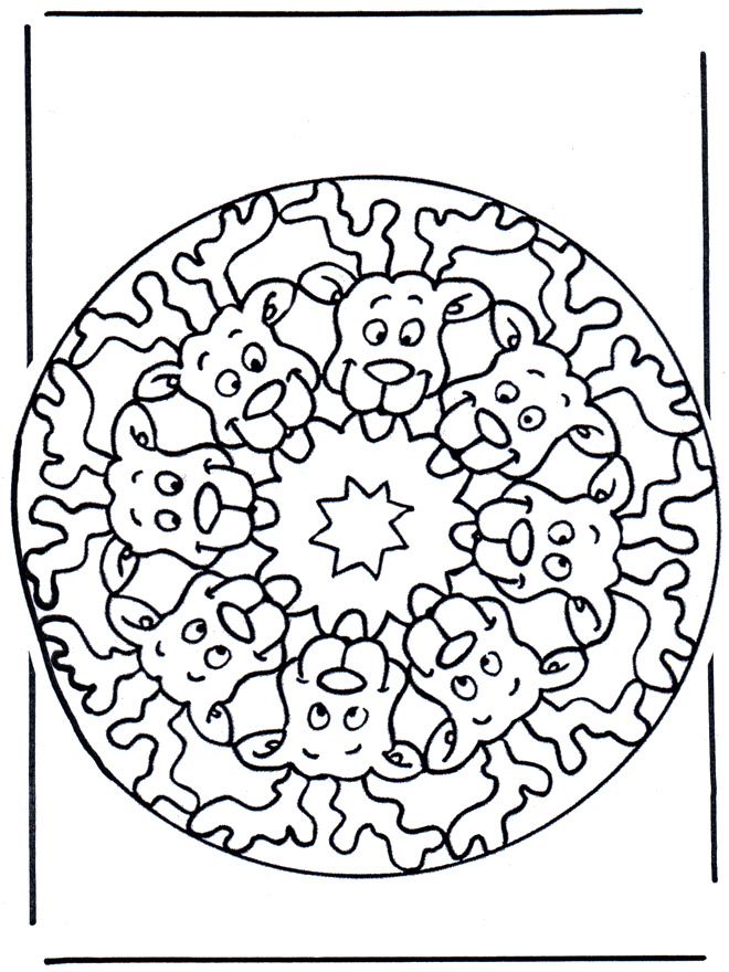 Reniferowa Mandala 2 - Mandala ze Zwierzętami