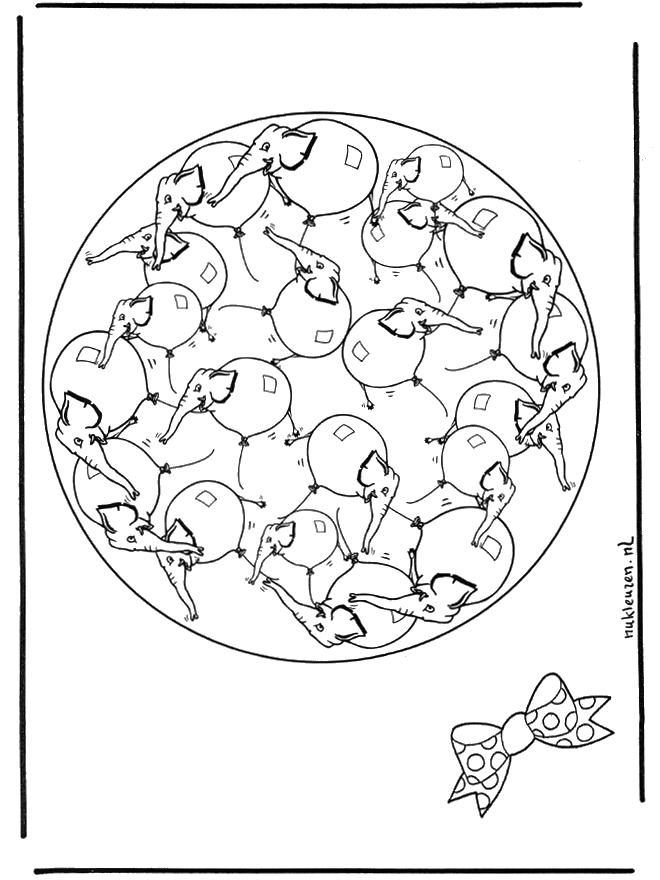 Słoniowa Mandala 2 - Mandala ze Zwierzętami