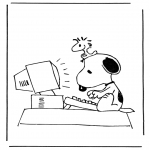 Bohaterowie Z Bajek - Snoopy za komputerem