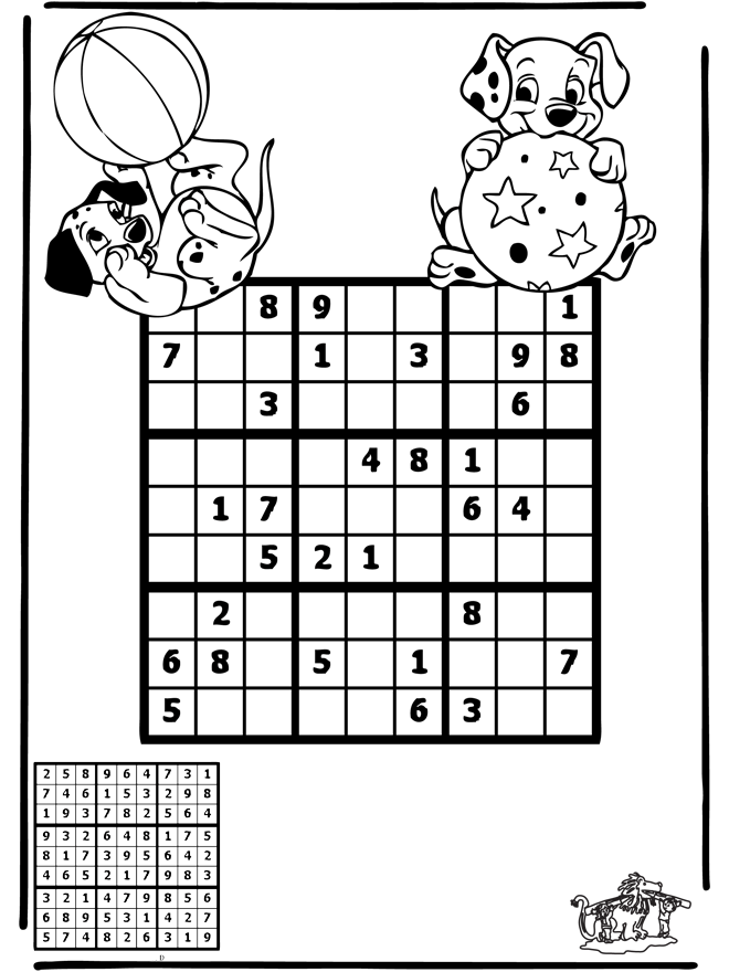 Sudoku Dalmantyńczyki - Puzzle