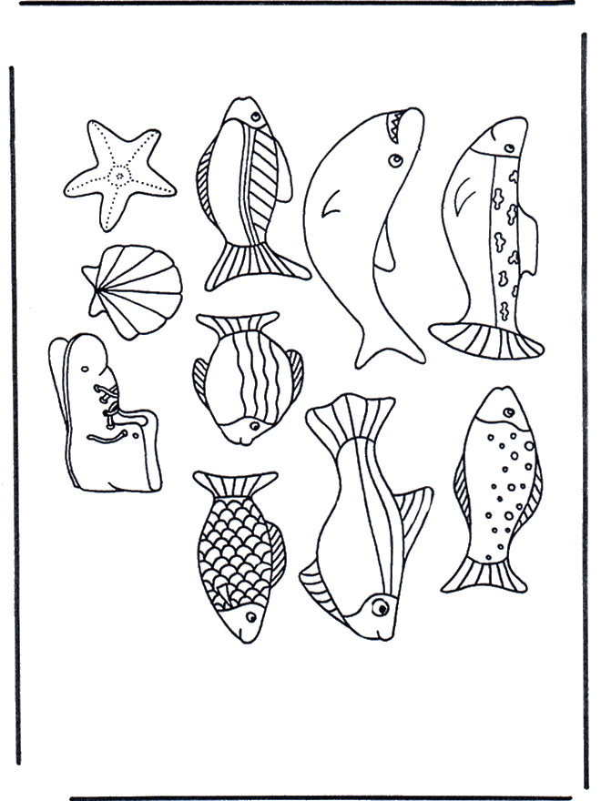 Tablica z rybami - Zwierzęta wodne