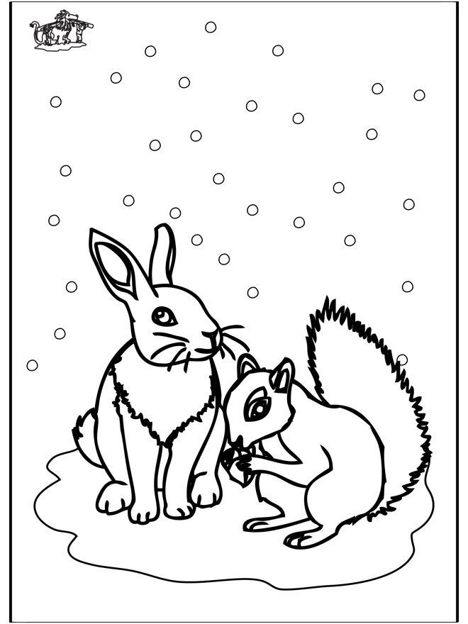 Wiewiórka i Króliczek  - Zimowe Zwierzęta